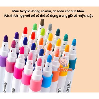 Bút màu Acrylic Marker 12/24/36/48/ cao cấp màu sắc tươi sáng-Đầu bút to