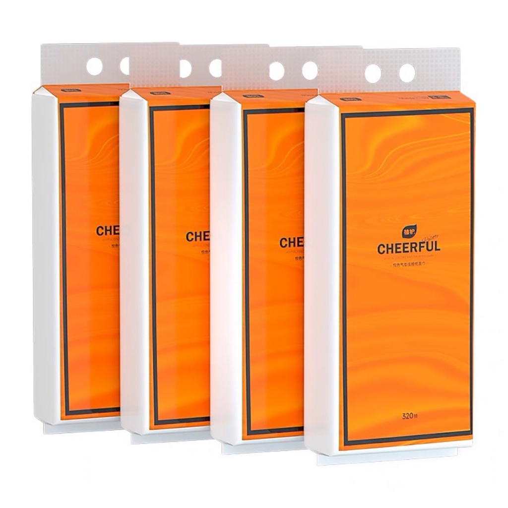 Bịch giấy ăn 1280 4in1 bền dai chắc chắc, Thùng Giay ăn 4 gói to thiết kế 4 lớp tặng kèm 2 móc dán