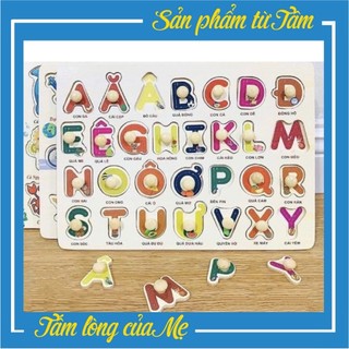 Bảng Núm Gỗ Học Tiếng Việt Có Núm Cầm - Trò Chơi Ghép Chữ Cái Tiếng Việt Cho Bé