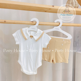 Body chip cộc tay nous kèm quần - bodysuit nous premium dòng sản phẩm cao cấp cho bé trai bé gái sơ sinh đến 1 tuổi