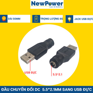 Đầu chuyển đổi DC 5.5x2.1mm sang USB ĐỰC