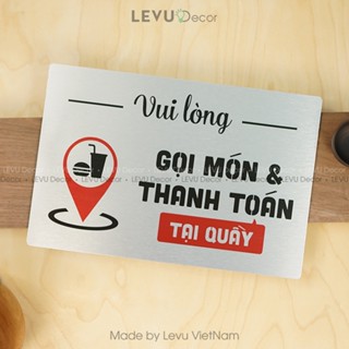  Biển báo vui lòng gọi món và thanh toán tại quầy dán tường trang trí quán ALB-BG39 