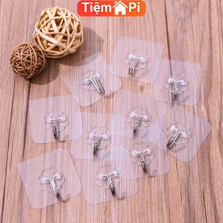 Combo 10 móc dán tường trong suốt siêu chắc chịu lực tốt, móc treo đồ đa năng
