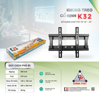 Khung kệ treo tivi cố định, khung giá treo tivi led hàng loại dày cho mọi hãng tivi từ 19inch-85inch- K32,K42,K86