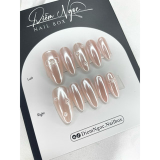 114 Nailbox thiết kế nơ tráng gương ngọc trai tiểu thư xinh xắn