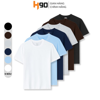 Áo Phông Nam T-Shirt H90 Cổ Tròn 4 Màu Chất Thun Cotton Co Giãn Siêu Mềm, Mịn Thoáng Khí Thấm Hút Mồ Hôi Cực Tốt