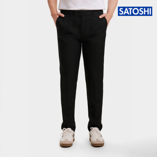 Quần Tây nam Satoshi SAQT17 lưng thun cố định form slimfit màu xám đen navy chất cotton co giãn