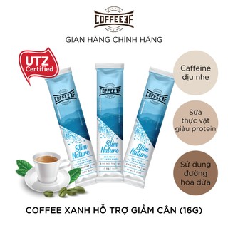 Slim Nature gói lẻ 16g - Cà phê hòa tan hỗ trợ giảm cân cafe xanh và đường hoa dừa - Coffee 3F (1 gói)