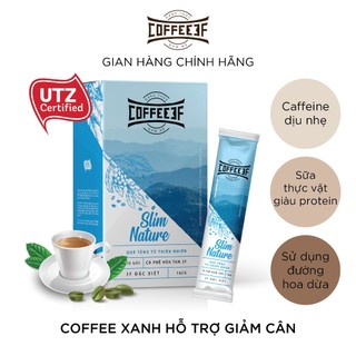 Slim Nature - Cà phê hòa tan cafe xanh, đường hoa dừa - Coffee 3F (Hộp 10 gói x 16g)
