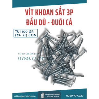 Vít khoan sắt đầu dù đuôi cá vít tự khoan 3P - túi 100 gr