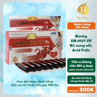 Sắt Nước Bonby DR.HUY FE Yến Sào - Giảm Triệu Chứng Thiếu Máu Do Thiếu Sắt, Giảm Hoa Mắt, Chóng Mặt Cho Trẻ Em,Người Lớn