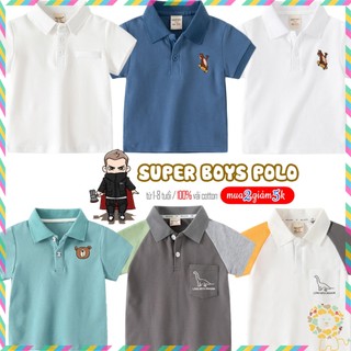 (XẢ HÀNG LẺ SIZE) Áo Polo bé trai áo có cổ cho bé áo thun trắng bé trai chất cotton