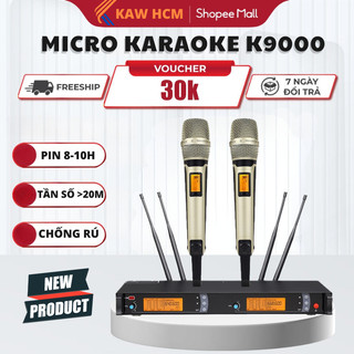 Bộ Micro Không Dây Kèm Đầu Thu Cao Cấp KAW-K9000 - Công Nghệ Âm Thanh Chân Thực, Màn Hình LED, Chống Tr