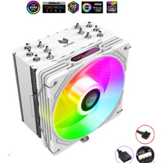 Quạt Tản Nhiệt CPU Led 5v ARGB Coolmoon Aosor AS600 / GT600 Màu Trắng 12cm 6 Ống Đồng - Hàng Chính Hãng, Fullbox
