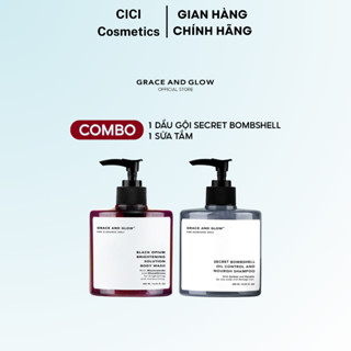 Combo sữa tắm và dầu gội kiềm dầu Grace and Glow dưỡng da sáng mịn và tóc bồng bềnh hết bết dính 400ml+ 400ml