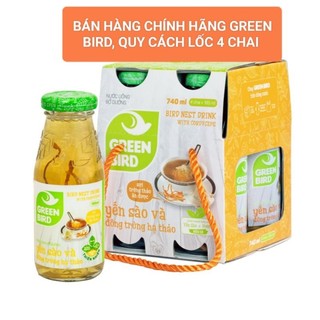 GREEN BIRD YẾN SÀO VÀ ĐÔNG TRÙNG HẠ THẢO LỐC 4 CHAI* 185ML