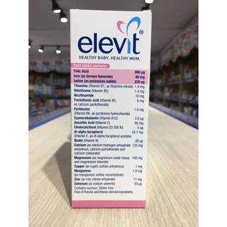 Viên Uống Elevit Úc Bổ Sung Vitamin Cung Cấp Dinh Dưỡng Cho Bà Bầu 100 Viên