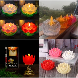 Nến hoa sen điện tử đèn cầy pin đèn ban thờ phật làm lễ ngoài trời vỏ nhựa-giá 1 ngọn -đã bao gồm pin