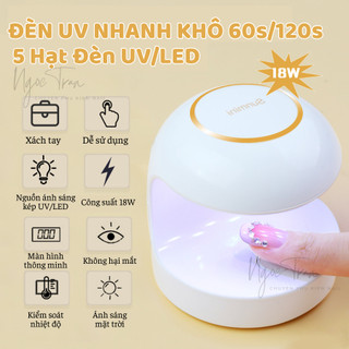 Máy hơ móng tay sunmini 18w | đèn hơ 1 ngón gel led uv mini | dùng nối móng tạo hình gel dễ dàng