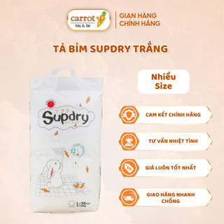  Tả Bỉm Dán Quần Supdry Trắng Siêu Mềm Thấm Hút Khô Thoáng Mát Nhiều Size Cho Bé 