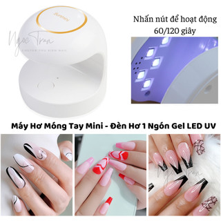 Máy hơ móng tay sunmini 18w | đèn hơ 1 ngón gel led uv mini | dùng nối móng tạo hình gel dễ dàng