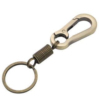 Móc khóa kim loại 10.5x2.2cm. móc khóa hình quả bầu bằng thép không gỉ cổ điển / kẹp thắt lưng / móc khóa chống thất lạc