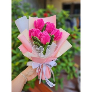 Bó hoa tulip tặng quà 8/3 /Cành hoa tulip kẽm nhung cắm bình trang trí nhà cửa, decor