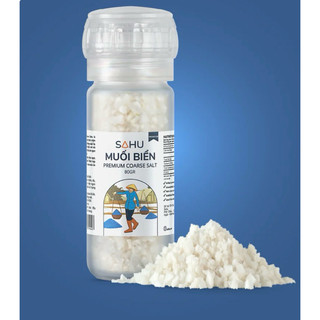 Muối biển cao cấp sahu, muối tre, muối ớt, muối tiêu hũ cối xay tiện dụng, bảo toàn hương vị