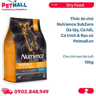Thức ăn chó Nutrience SubZero 10kg - Gà tây, Cá hồi, Cá trích & Rau củ, cho chó mọi lứa tuổi Petmall