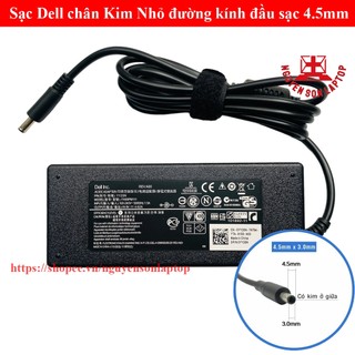 [Tròn Nhỏ] Sạc Laptop Dell 19.5V - 4.62A - 90W chân kim nhỏ 4.5x3.0mm đường kính đầu sạc 4.5mm zin