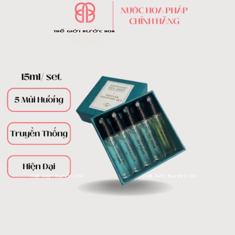 Set 5 chai nước hoa cao cấp MÉMOIRE DES SENS - PERFUME DISCOVERY SET. Nước hoa Pháp chính hãng