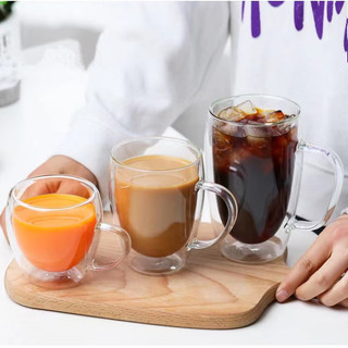 Ly thuỷ tinh có quai 150ml RIO, cốc thủy tinh 2 lớp chịu nhiệt pha cafe