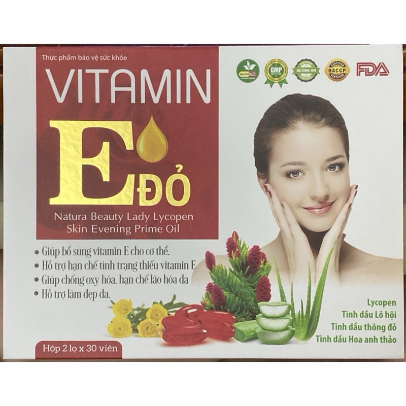 [Set 2 Lọ] VITAMIN E ĐỎ - Tinh Dầu Hoa Anh Thảo, giúp làm đẹp da chống lão hoá hạn chế nám, chính hãng an toàn hiệu quả
