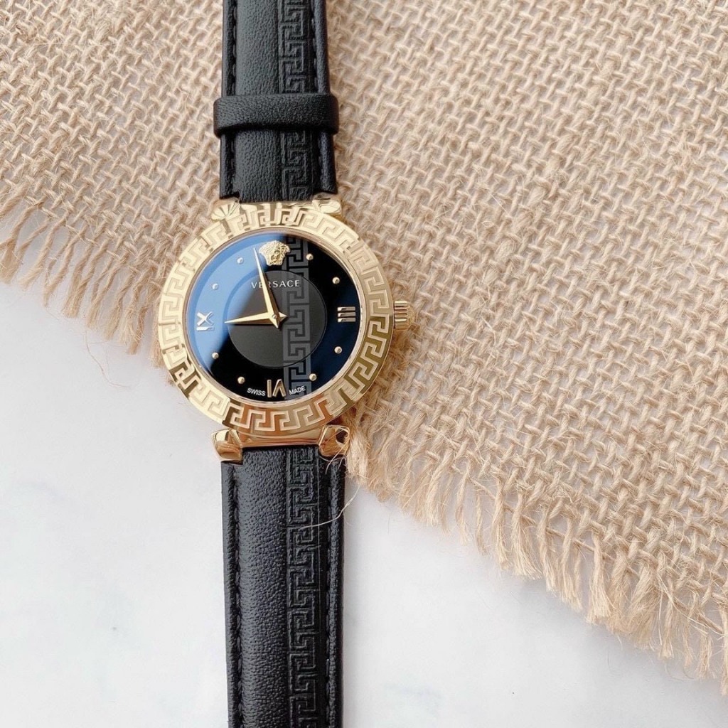 fullbox - đồng hồ nữ Versace Daphnis 34mm dây da thanh lịch - máy pin swissquartz thuỵ sĩ