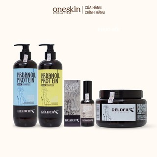 Dầu gội xả, kem ủ tóc, tinh dầu dưỡng tóc phục hồi Delofil Arganoil Protein 50ML - 500ML