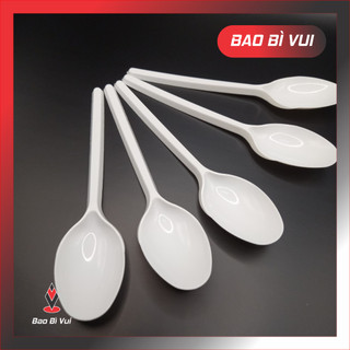 Muỗng nhựa dùng 1lần ( 100cái/bịch), BAO BÌ VUI