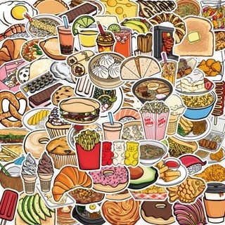 100 cái Sticker cute chống nước st105 thức ăn nhanh /kem/susshi/gà rán PK10
