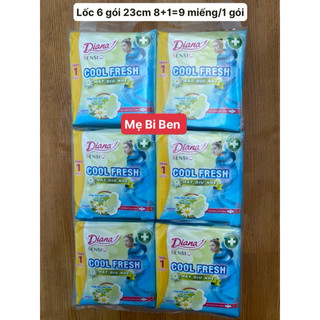 [Chính Hãng Gói 8+1] Lốc 6 gói Băng vệ sinh Diana SenSi Cool Fresh Mát Dịu HOA CÚC có cánh/không cánh 8 miếng/gói