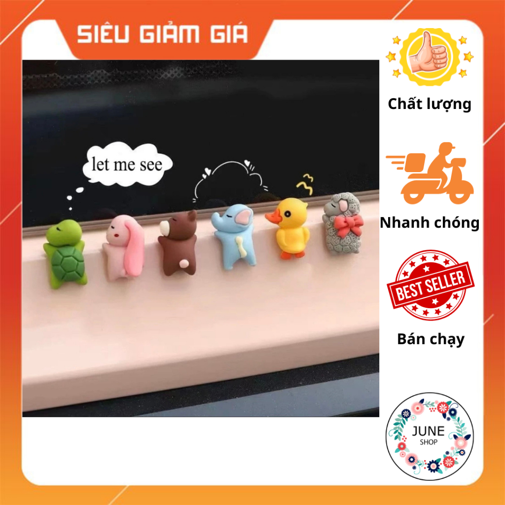 Đồ chơi trang trí động vật mini nằm ngủ, thú nhỏ trang trí bảng điều khiển xe hơi dễ thương, phụ kiện ô tô hoạt hình