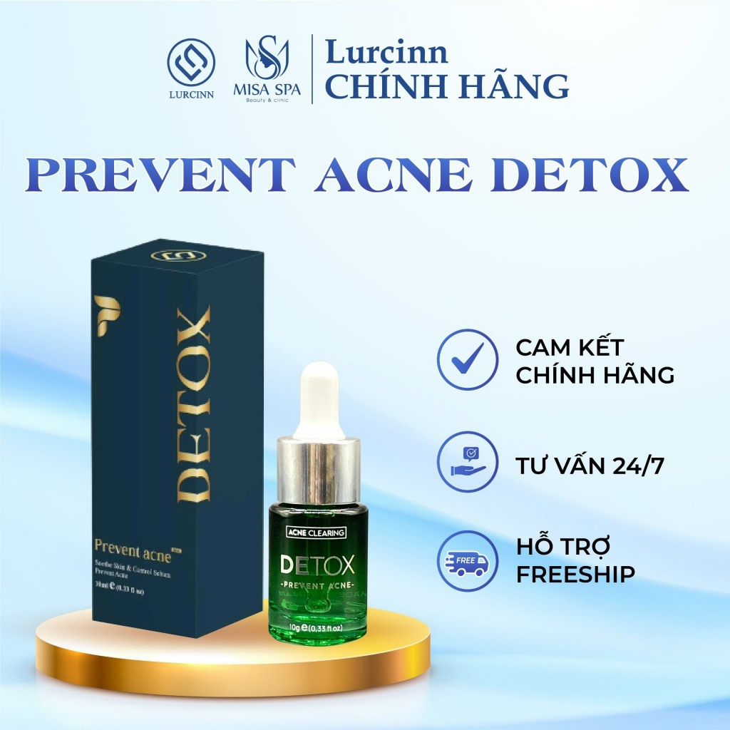 Serum Chăm Sóc Da Mụn Mờ Thâm LURCINN Prevent Acne Detox