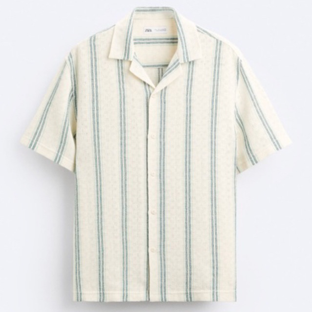 Áo sơ mi nam Zara authentic TEXTURED STRIPED size S