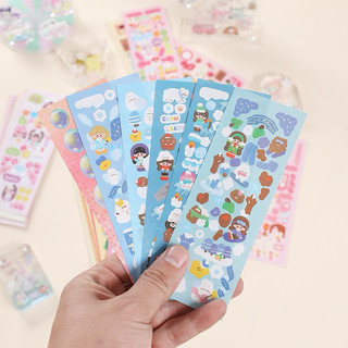 Combo 10 tấm sticker nhũ bling bling dán cute trang trí