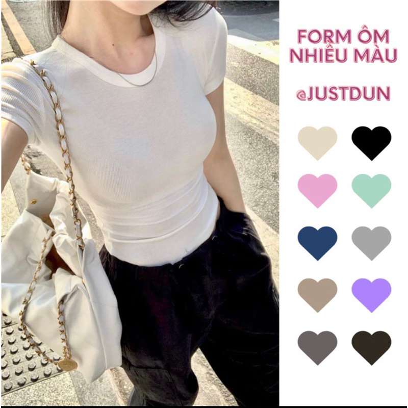 [Pass Đồ]New Nguyên Tem Áo Baby Tee ôm JustDun