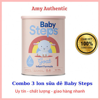   Combo 3 lon   Sữa Dê Baby Steps số 1,2,3,4 xuất xứ New Zealand 900g 