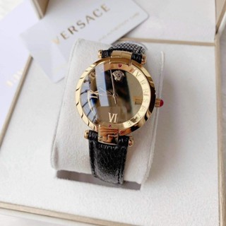 fullbox - đồng hồ nữ Versace Revive 35mm dây da - máy pin swissquartz thuỵ sĩ - tag giá, mã vạch check code đầy đủ