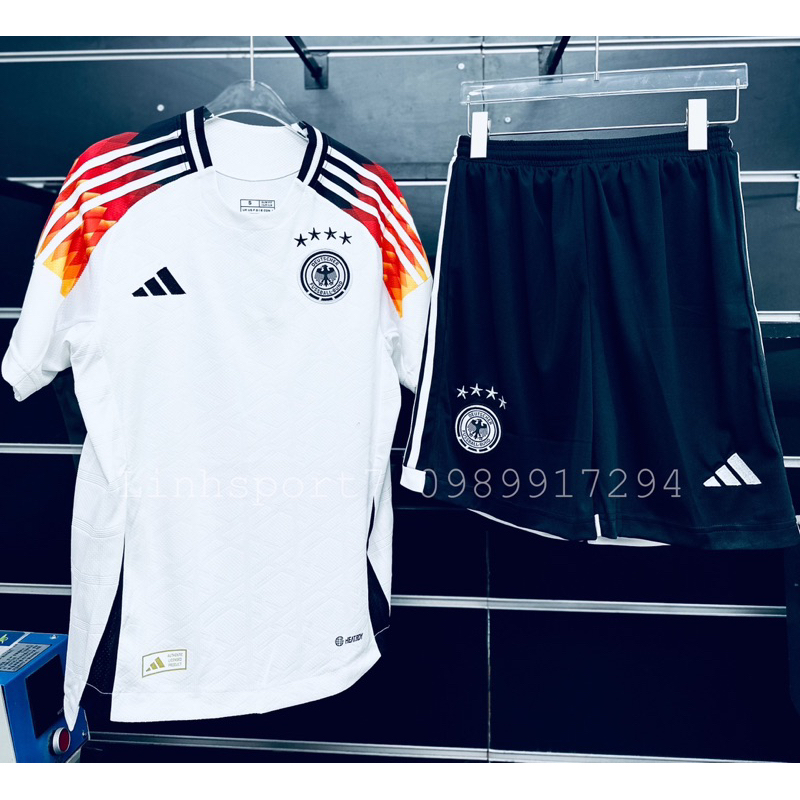 Bộ Quần áo bóng đá đội tuyển Đức Euro 2024 Áo trắng quần đen