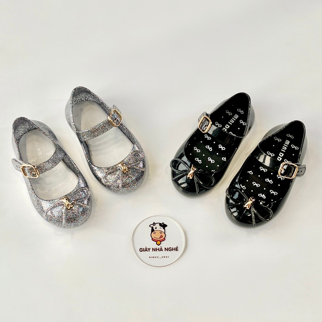 Giày Búp Bê - Giày Nơ Chính Hãng MINI DD Chất Liệu Nhựa Thơm Thời Trang Siêu Xinh Cho Bé Gái (G02)