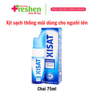 Nước Biển Sâu Xịt Thông Mũi Xisat 75ml (Xanh) - Dung Dịch Xịt Rửa Mũi Hiệu Quả Cho Người Lớn