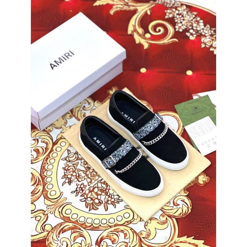Giày lười AMR da lộn đai xích