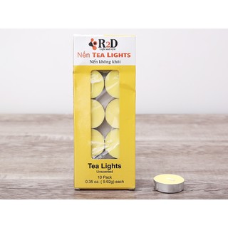 Nến tealight R2D - hộp 10 viên, không hương